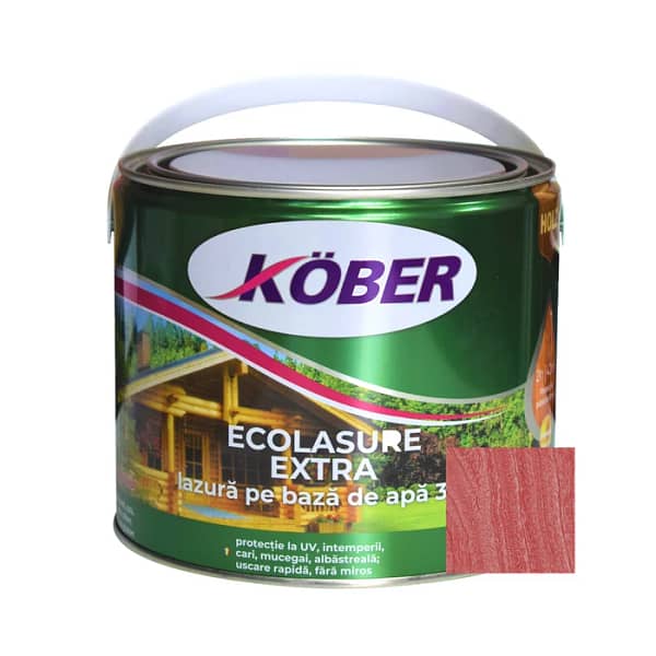 Lac / lazura 3 in 1 pentru lemn, Kober Ecolasure Extra, trandafir