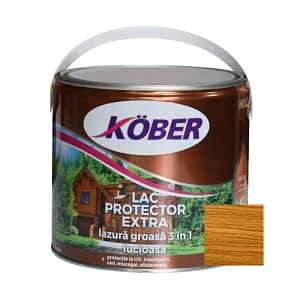 Lac Lazură 3 în 1 Kober Extra Salcâm 2.5L pentru protecție și finisaj lemn interior și exterior