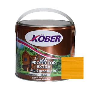 Lac Lazură Groasă 3 în 1 Kober Extra Stejar 2.5L pentru lemn interior și exterior