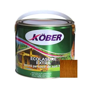 Lac Lazură Kober Ecolasure Extra Stejar Închis 2.5L, ideal pentru protecția și decorarea lemnului, disponibil în magazinul de bricolaj din Tășnad