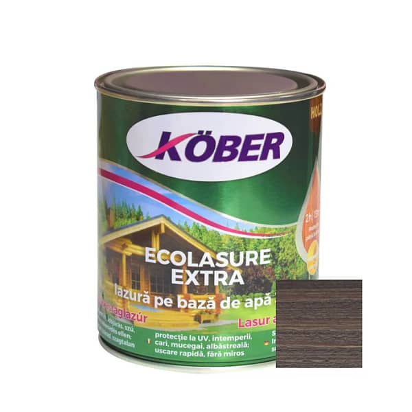 Lazură 3 în 1 lemn Kober Ecolasure stejar gri 0.75L