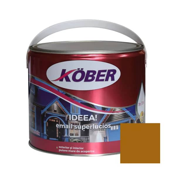 Vopsea email alchidic Kober Ideea ocru luminos 2.5L pentru lemn si metal interior exterior lucios